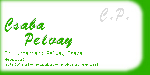 csaba pelvay business card